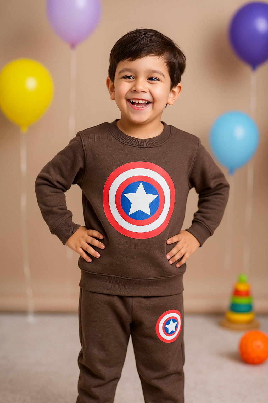 Graphic Sweatshirt with Trouser(2 piece) _ Brown