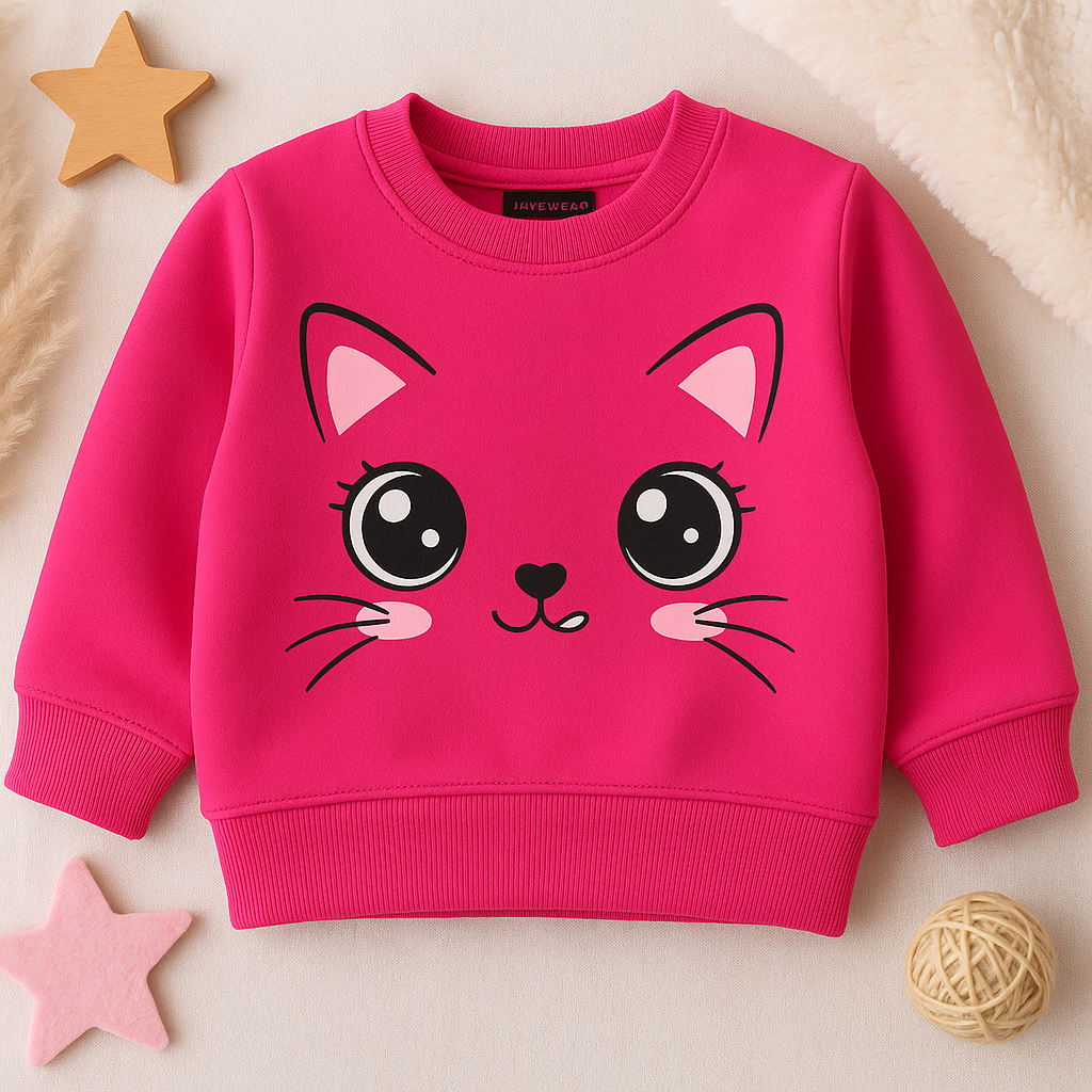 Graphic Cats Sweatshirt _ Hot Pink