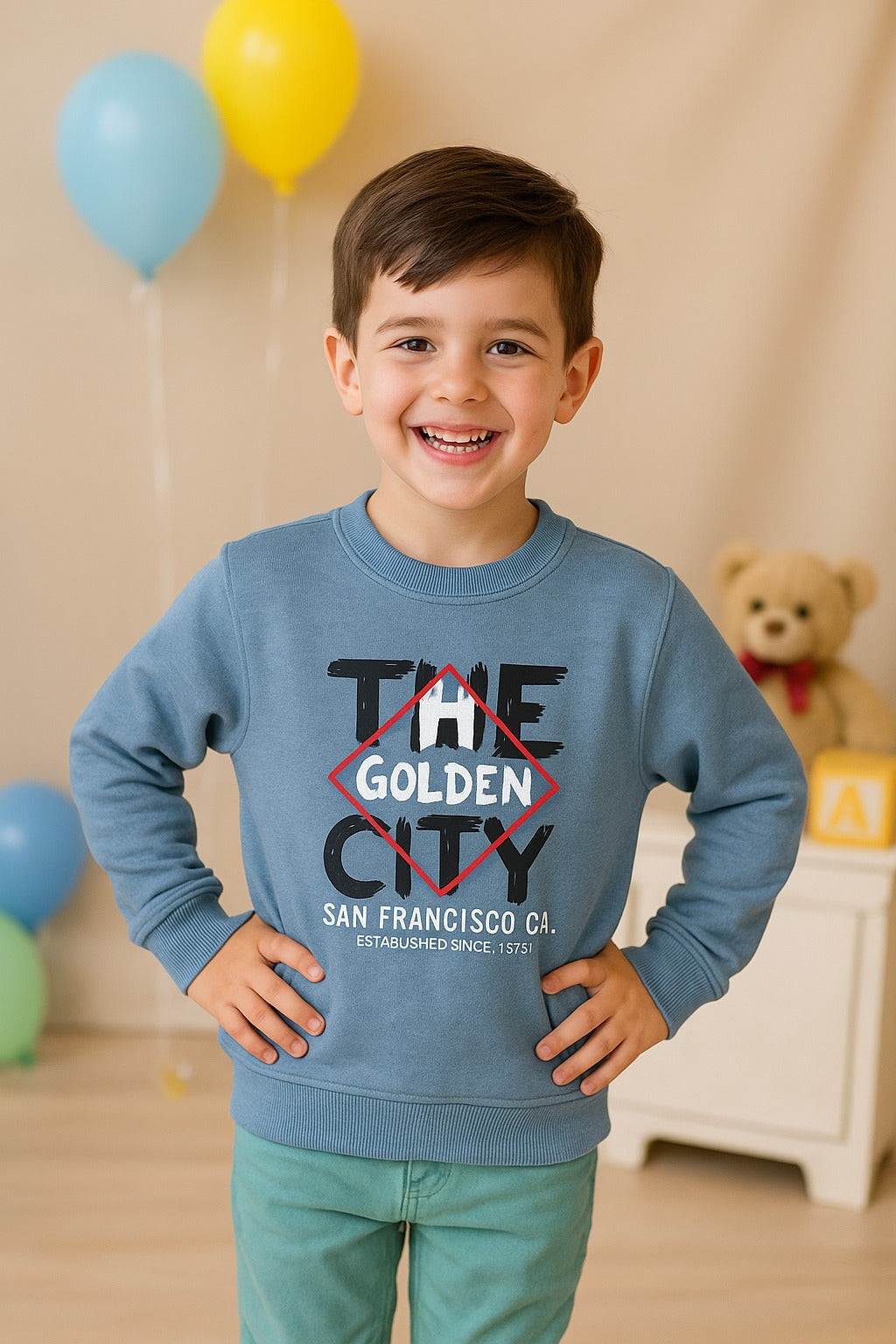 Graphic The City Sweatshirt _ Dusty Blue