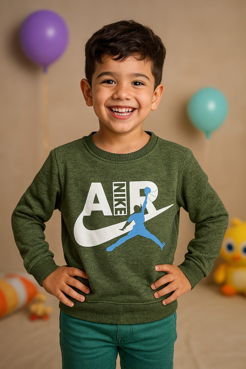 Graphic Air Sweatshirt _ Camo Green