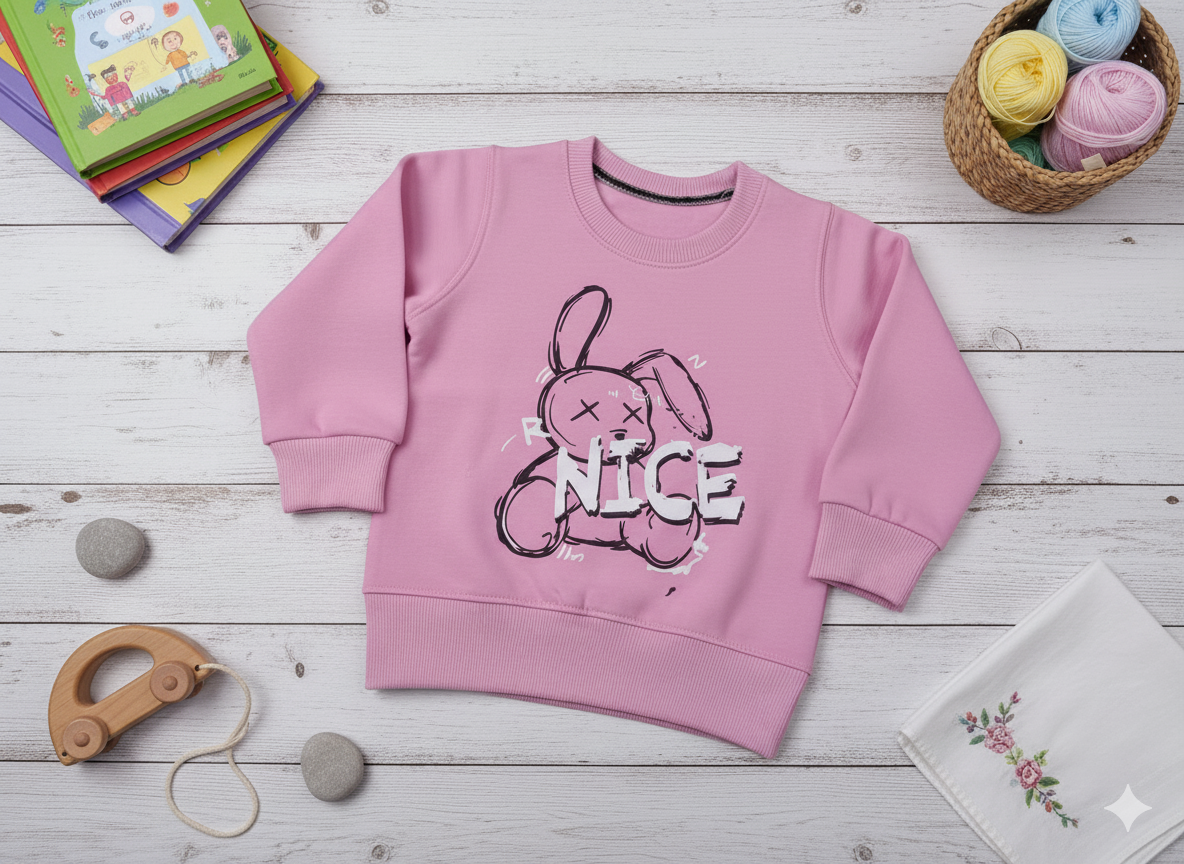Graphic Rabbit Sweatshirt _ Pink