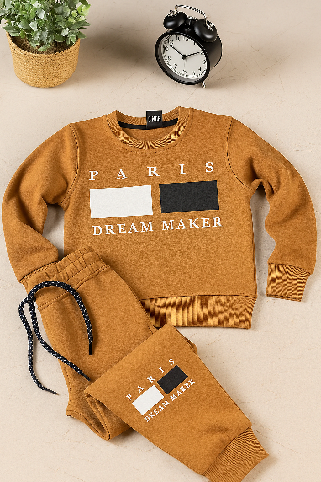 Graphic Pannel Sweatshirt with Trouser(2 piece) _ Ochre